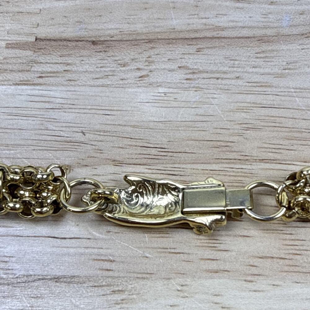 Vintage Figural Hand Clasp Rolo Chain Necklace Chunky Statement Piece 31” RARE - Picture 8 of 9